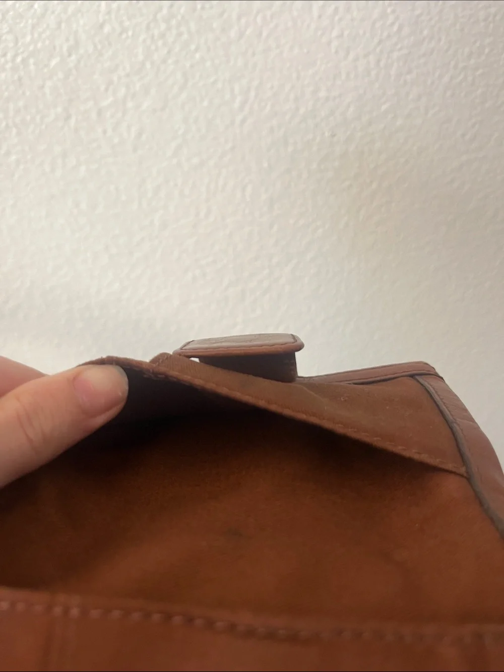 Fossil Brown Leather Wallet with Multicolor Stripe Accent